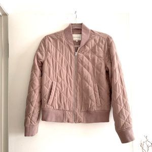 Women’s Lucky Brand Quilted Bomber Jacket, Dusty Rose, size S